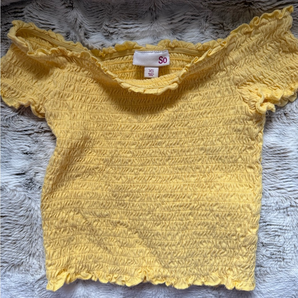yellow crop top
